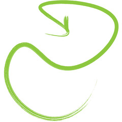 Digital png illustration of green curved arrow on transparent background