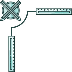 Digital png illustration of pencils and rulers on transparent background