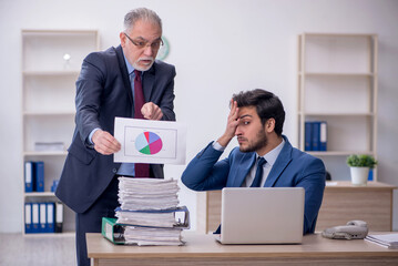 Two male colleagues working in the office