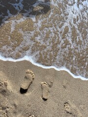footprints on the beach
