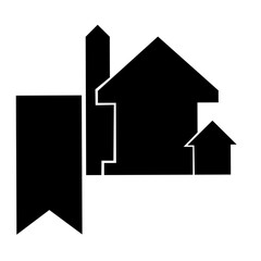 Illustration vector graphic logo icon of bookmarked house