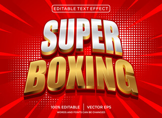 Fototapeta na wymiar Super boxing 3D editable text effect