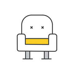 Theater Sofa icon design with white background stock illustration