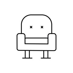 Theater Sofa icon design with white background stock illustration