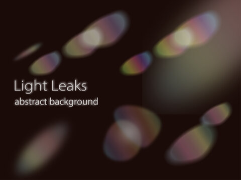 ライトリーク（ボケ玉・感光・光漏れ）をイメージしたレトロな雰囲気の背景素材・黒バック CC