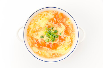 トマトとたまごのふわふわ中華スープ