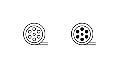Film Reel icon design with white background stock illustration