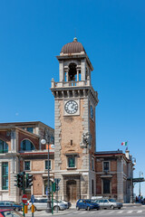 Trieste, Italy. Clock tower of Marine Aquarium (Acquario Marino della Città di Trieste) in Trieste.