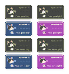 Cat's name tags for shelters. Special cards where you can write cat's name. For shelters. For stray animal shelter