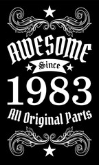 Awesome since 1983, All Original Parts vector art