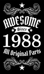 Awesome since 1988, All Original Parts vector art