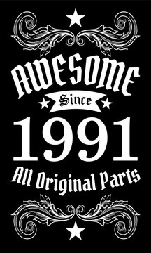 Awesome since 1991, All Original Parts vector art