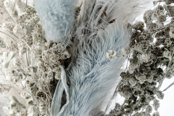 Preserved Splendor: Close-up View of Dried Ornamental Flowers