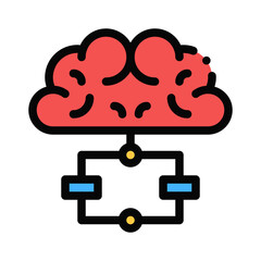 brain flowchart icon