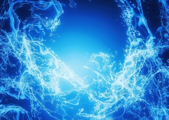 抽象的な青い水しぶきの3dイラスト