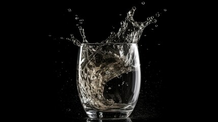 water splash in glass.  generative AI