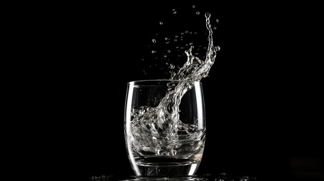 water pouring into glass . generative AI
