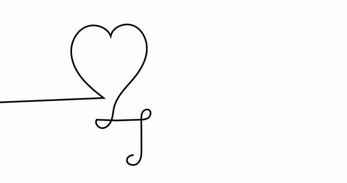 single line heart and love animation,one line art,self moving line art