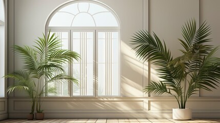 Fototapeta na wymiar Tropical plant sunlight background, Generative AI