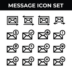 Message Notification Icon Set Collection Design