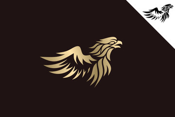 Eagle wings gold logo