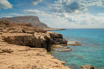 Rocky sea shore. Nature Cyprus