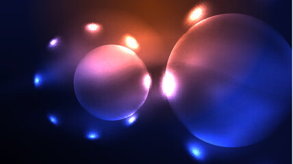 Circles with bright neon shiny light effects, abstract background wallpaper design