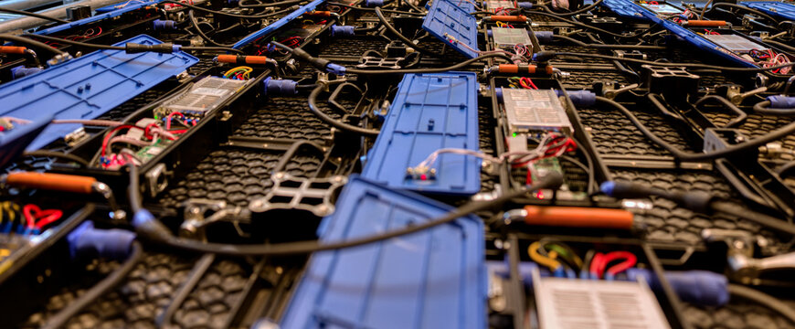 modules of a video wall, view from the back