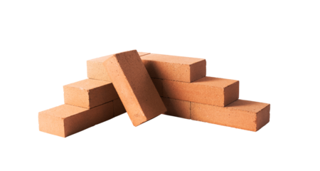 Building brick wall under construction