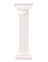 Fototapeta premium White ancient style column classic architecture design vector illustration isolated on white background
