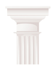 White ancient style column classic architecture design vector illustration isolated on white background