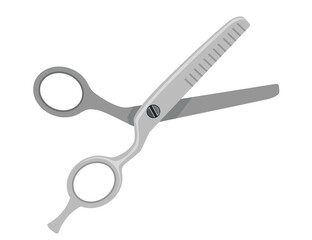 Stainless steel scissors vector illustration isolated on white background