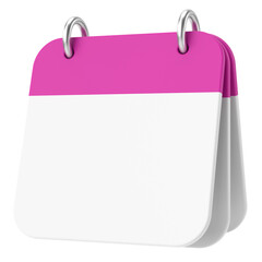 Empty calendar. 3D calendar. 3D illustration.