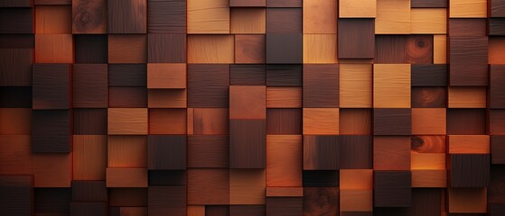 Decorative wooden brown bars squares, banner