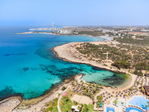Makronissos sea beach, Ayia Napa, Cyprus, Europe. Aerial Cyprus view © oleg_p_100