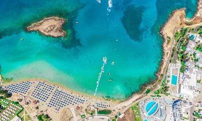 Gordijnen Fig tree beach, Protaras, Cyprus, Europe. Beautiful Cyprus beach, sea © oleg_p_100