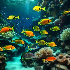 Fototapeta na wymiar fish in aquarium generated ai