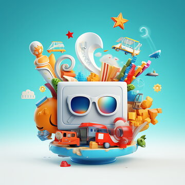 3D icon symbolizing entertainment and leisure