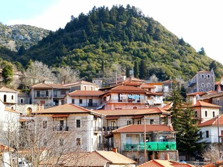 View of the town of Stemnitsa in Arcadia, Peloponnese, Greece