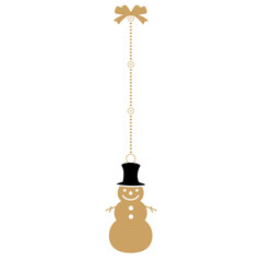 Gold Hanging Christmas Decoration Icon