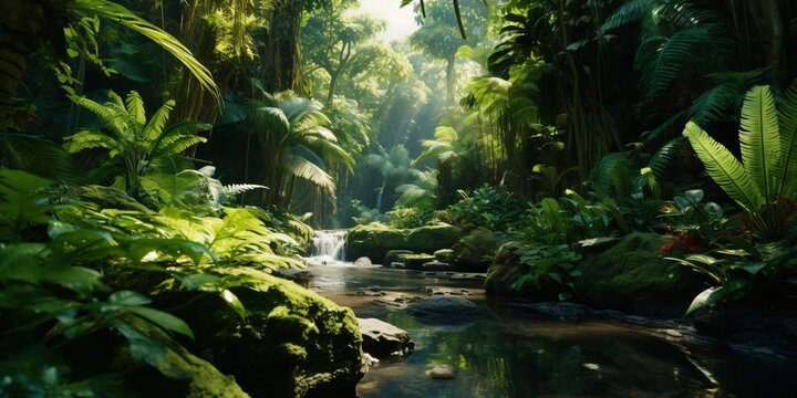Realistic View from Above: Deep Tropical Jungles Teeming with Life © idaline!