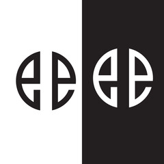 e initial logo design round circle