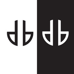 d b initial logo design round circle