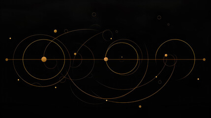 金色の円と線のシンプルな背景　Generative AI