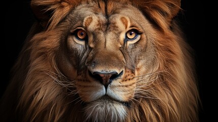 African male lion head portrait looking into camera