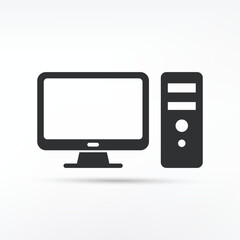 Computer desktop vector icon, pc symbol