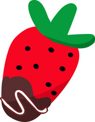 Strawberry cartoon icon style.