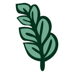 Leaves vector icon design. Branch colorful flat icon.