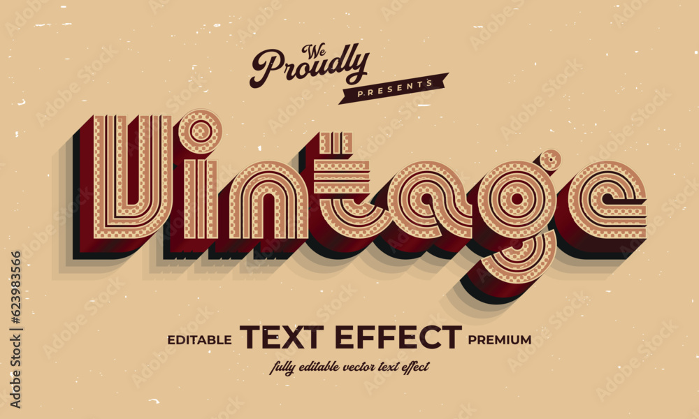 Fototapete vintage retro editable text effect alphabet font typography typeface