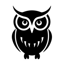 black owl icon vector 